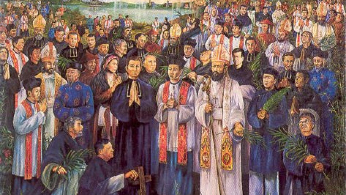 Eine Illustration des Vatikan zur Heiligsprechung der 117 vietnamesischen Märtyrer. (https://www.heiligenlexikon.de/BiographienA/Andreas_Dung-Lac.html)