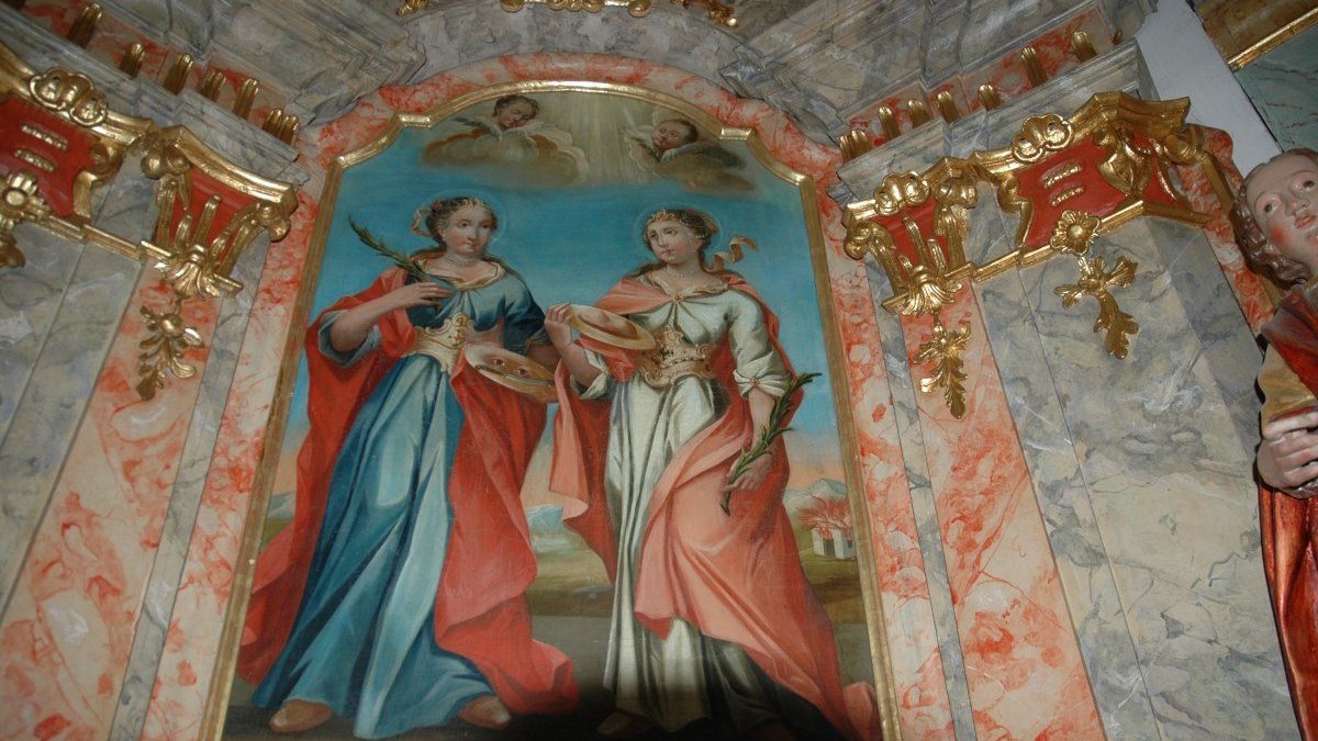 Hl. Lucia und Hl. Ottilie in der Filialkirche Ebenfeld. (fotogard)