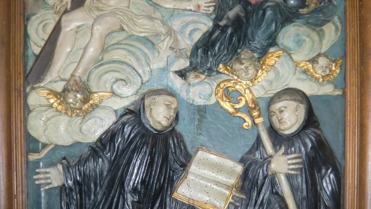 Benedikt von Nursia und Benedikt von Aniane in der Abtei Gellone. (Joachim Sch&auml;fer - <a href="https://www.heiligenlexikon.de">&Ouml;kumenisches Heiligenlexikon</a>)