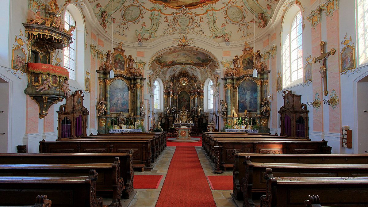 Hochaltar der St. Dionysius-Kirche in F&uuml;nfstetten in Bayern. (KirchenKnipser [CC BY 3.0 (https://creativecommons.org/licenses/by/3.0)])
