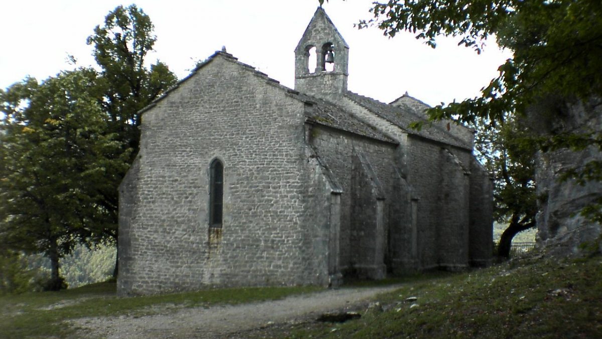 St. Roman, Klosterkirche von Condat in Pratz (Die Autorenschaft wurde nicht in einer maschinell lesbaren Form angegeben. Es wird Mars et bellone als Autor angenommen (basierend auf den Rechteinhaber-Angaben). [Public domain])