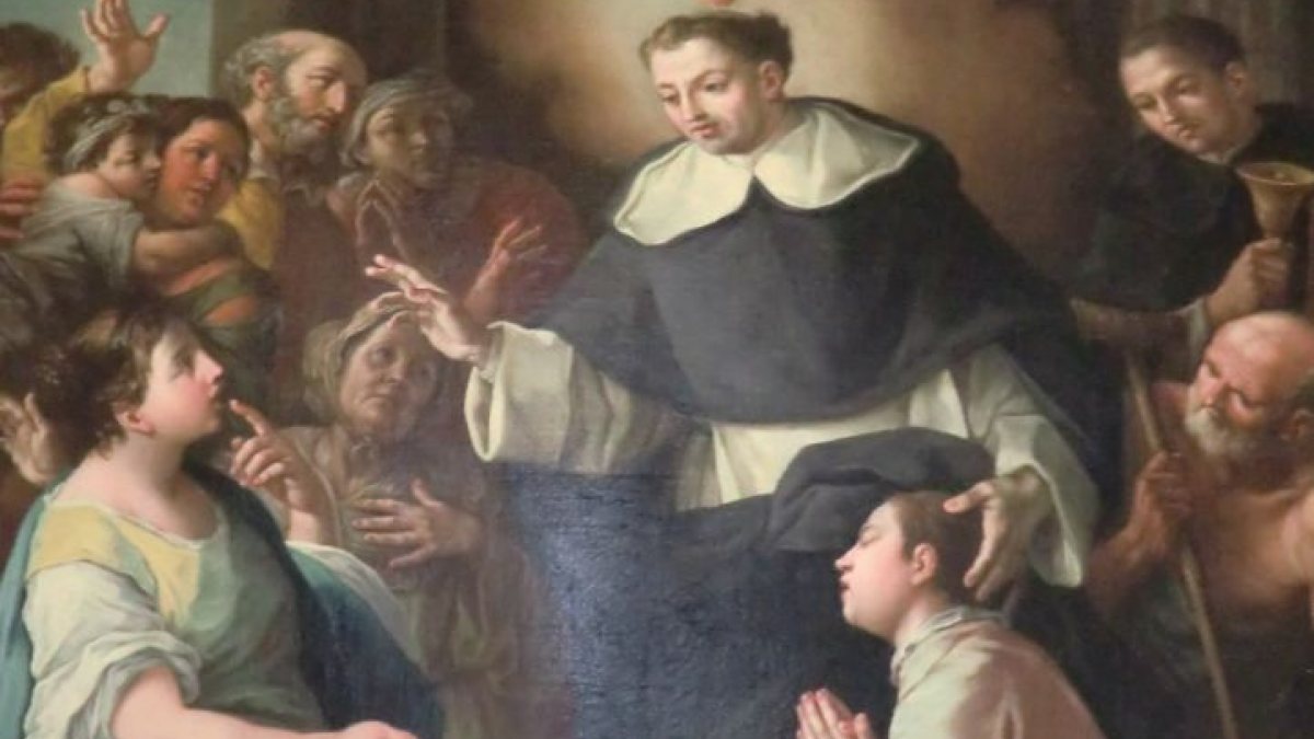 Der Hl. Vinzenz Ferrer im Dom von Norcia um 1744. (Joachim Sch&auml;fer - <a href="https://www.heiligenlexikon.de">&Ouml;kumenisches Heiligenlexikon</a>)