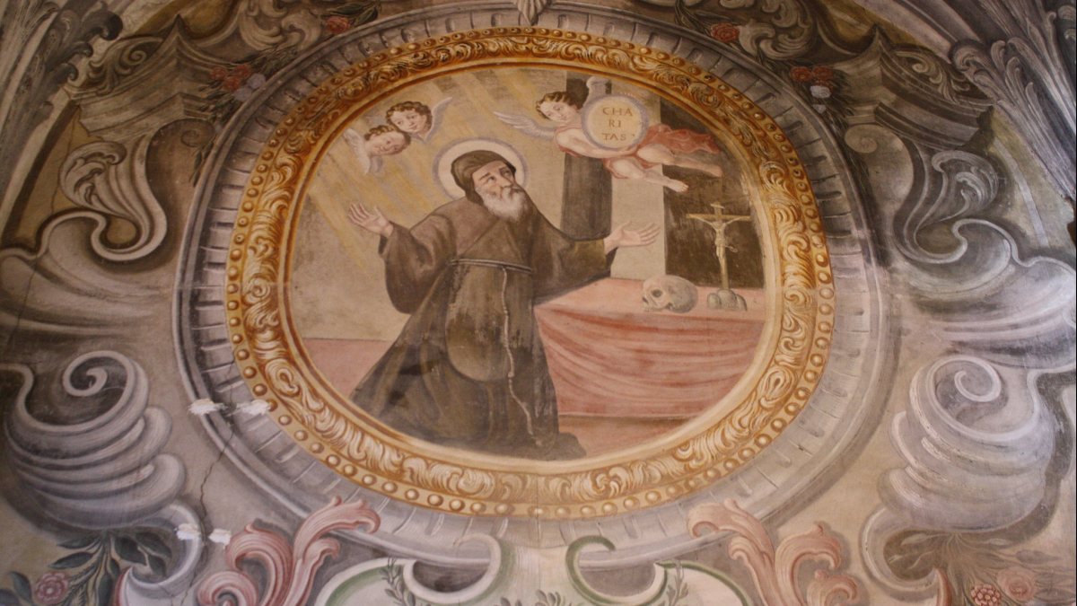 Fresko in der Kirche von San Giulio in Badia di Dulzago, in der Gemeinde Bellinzago Novarese. (Dario Crespi [CC BY-SA 4.0 (https://creativecommons.org/licenses/by-sa/4.0)])